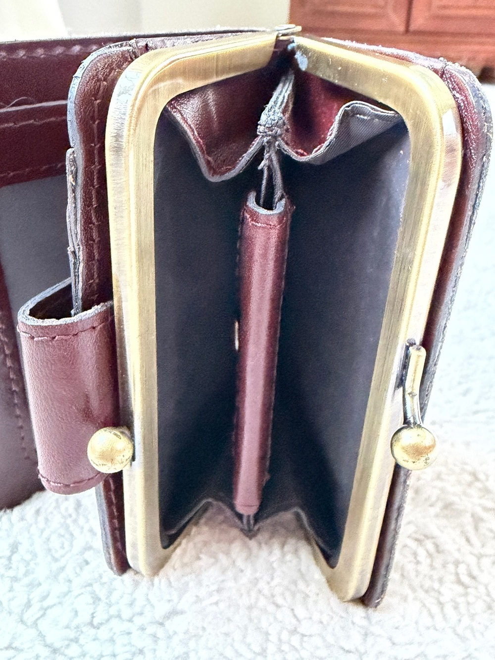 Patricia Nash Italy Floral Scenic Bifold Leather Wallet with Brown Snap - Picture 4 of 10